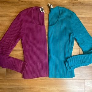Bundle of 2 Y2K Forenza Ribbed Sweaters